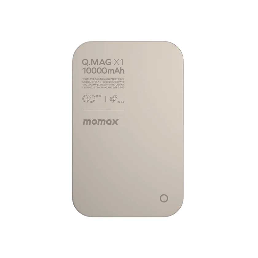 Беспроводное зарядное устройство Momax Q.Mag X1 10000 mAh, Натуральный титан 