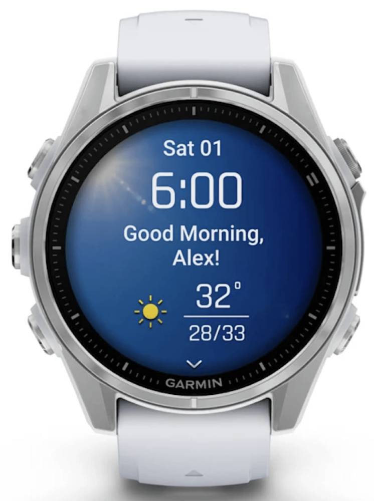 Garmin Fenix 8 Amoled 43мм Cеребро с белым ремешком