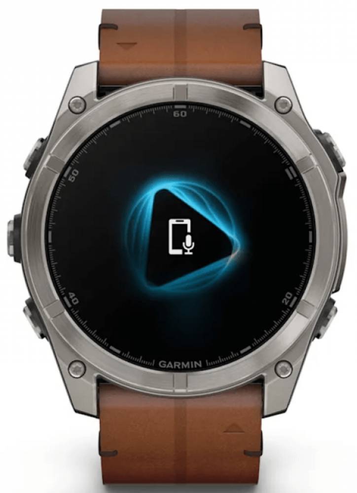 Garmin Fenix 8 Amoled Sapphire 51мм Серые с кожаным ремешком
